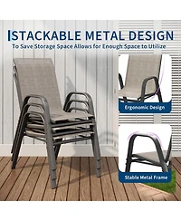 gaomon Set of 4 Textilene Stackable Outdoor Dining Chairs