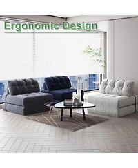 gaomon Folding Sofa Bed, Floor Couch with Pillow, Futon Bed Convertible Sleeper Chair Foldable Mattress Back Support