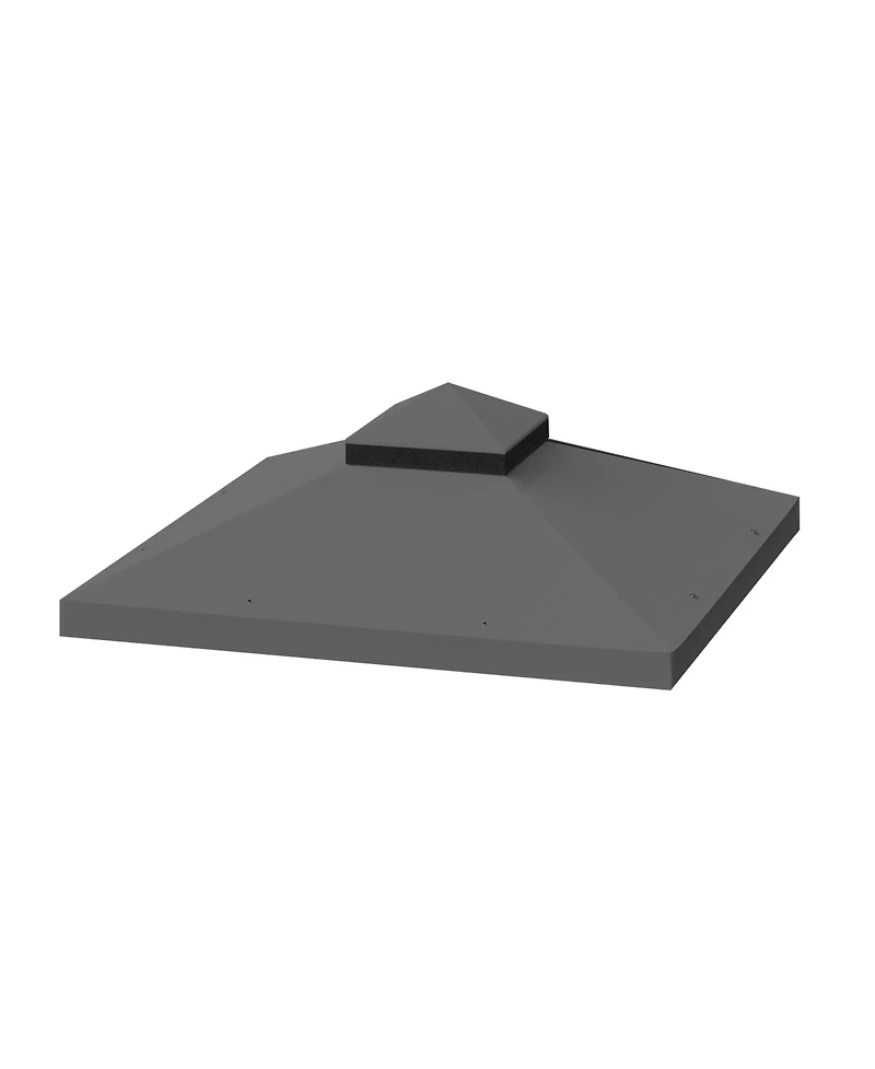 Clihome Outdoor Patio Gazebo Replacement Canopy, Double Tiered Tent Roof Top Cover Only