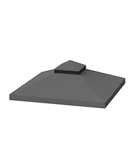 Clihome Outdoor Patio Gazebo Replacement Canopy, Double Tiered Tent Roof Top Cover Only