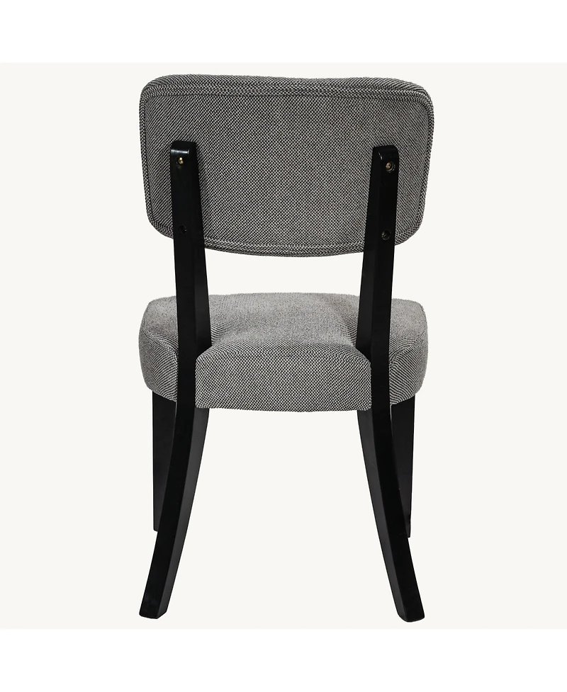 Rainsken Modern Dining Chairs Set of 2, Fabric Upholstered Kitchen Chairs with Solid Wood Legs for Dining Room, Living Room