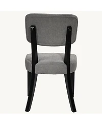 Rainsken Modern Dining Chairs Set of 2, Fabric Upholstered Kitchen Chairs with Solid Wood Legs for Dining Room, Living Room