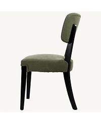 Rainsken Contemporary Dining Chair Set of 2, Soft Fabric Kitchen Chairs with Solid Wood Legs for Dining Room, Home Use