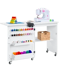 Best Choice Products Sewing Machine Table and Desk w/ Craft Storage and Trays