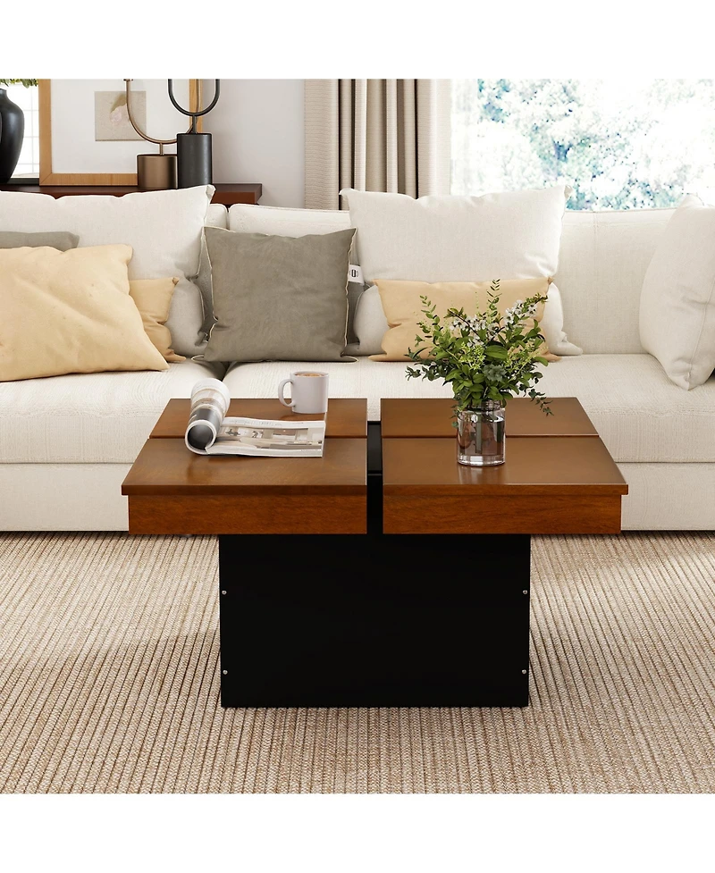 Slickblue Square Center Table, Mid Century Modern Coffee Table