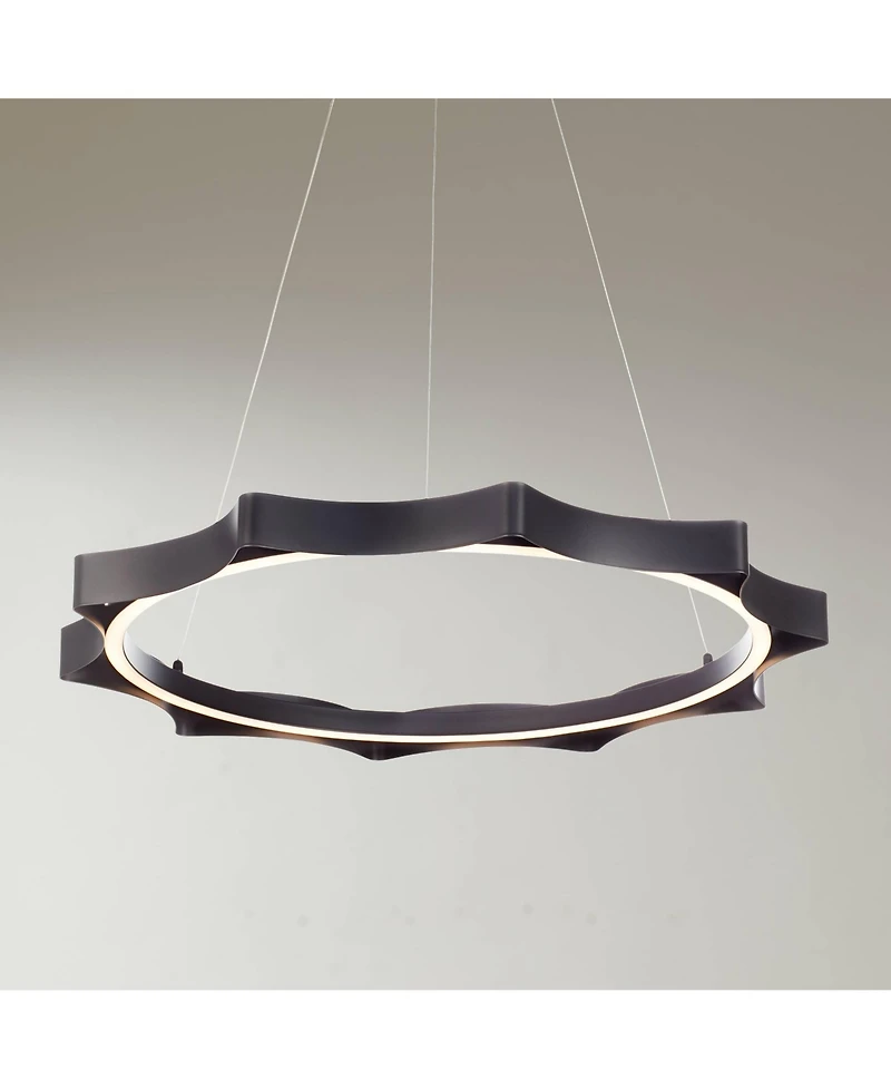 Possini Euro Design Gearworks 30" Wide Led Ring Pendant Light