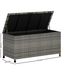 gaomon 125 Gallon Large Waterproof Pe Rattan Deck Box with Wheels