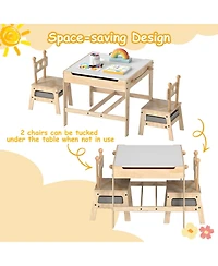 Slickblue Kids Activity Table and Chairs Set with Reversible Whiteboard