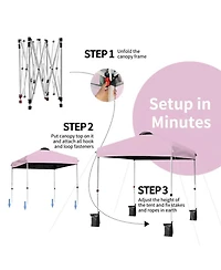 Gouun 6.6 x 6.6 ft Outdoor Pop Up Canopy Tent with Roller Bag and Four Weight Bags