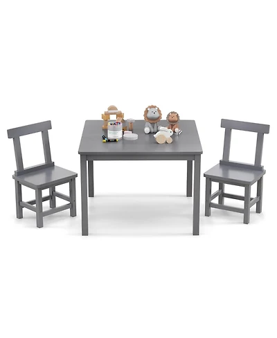 Sugift Wooden Kids Table and Chairs Set with Anti Slip Foot Pads