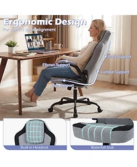 Sugift Ergonomic Office Chair with Flip Up Armrests for Desk Use