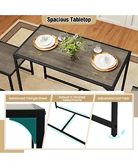 Sugift Three Piece Dining Set with Compact Table and Two Chairs