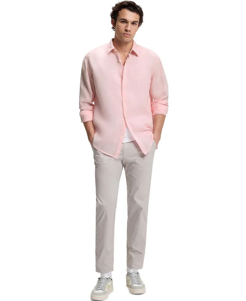 Boss By Hugo Men's Linen Regular-Fit Dress Shirt