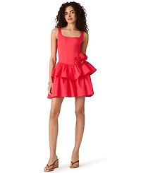 Steve Madden Juniors' Square Neck Tiered Mini Cotton Dress