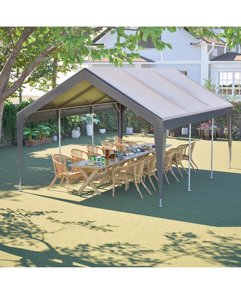 Mondawe 13x20 Ft Canopy Carport Tent with Roll-Up Doors Waterproof Outdoor Shelter