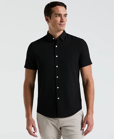 Perry Ellis Men's Slim-Fit Stretch Solid Button-Down Seersucker Shirt