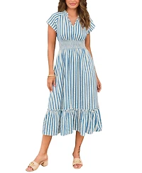 Cupshe Women's Sunset Cruise Striped Midi Beach Dress