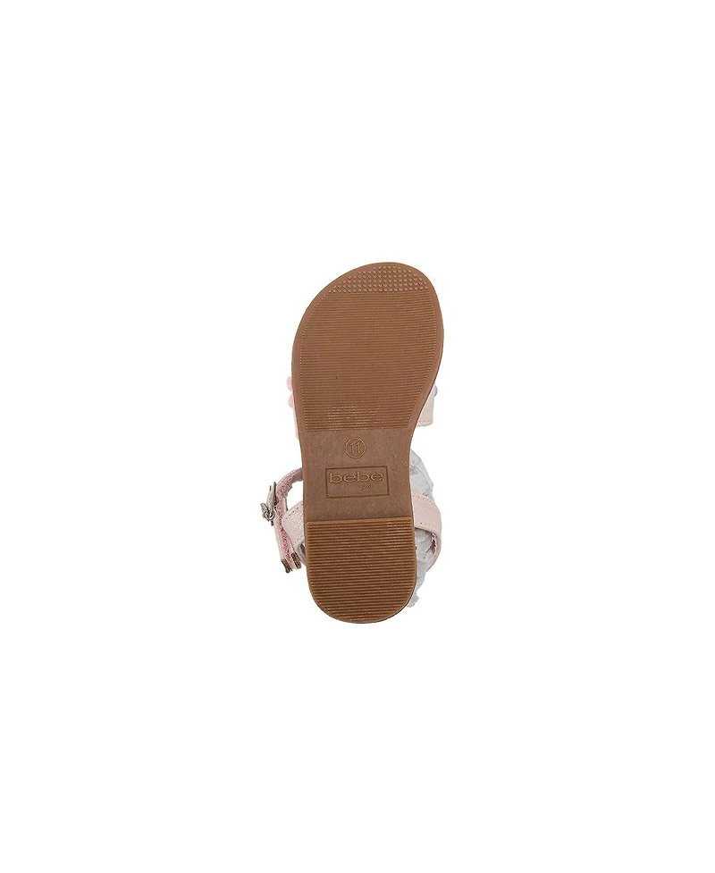 Bebe Little Girls Sandals Cute Fashion Flat and Summer Shoes with Ankle Strap