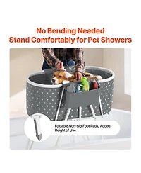 Zeus and Ruta Foldable Elevated Cat Bathtub Shower Station for Small Medium Cats Dogs Pet Grooming Tub