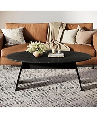 Tribesigns 47-Inch Oval Coffee Table, Modern Round Center Cocktail Table with Angled Legs
