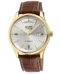 Gevril Men's Excelsior Swiss Automatic Italian Leather Strap Watch