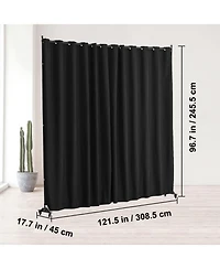 Sugift Portable Room Divider, Panel Divider with Wheels, Freestanding Privacy Screen