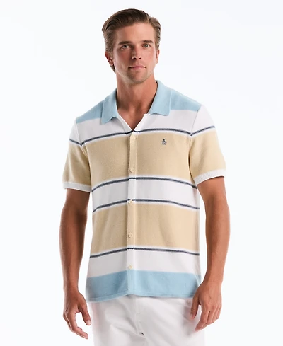 Original Penguin Men's Cotton Color-Block Stripe Shirt