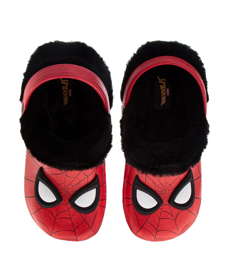 Spider-Man Toddler Marvel Avengers Spiderman Clogs Fuzzy, FleeceLined, and Warm Garden Shoes
