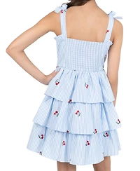 Rare Editions Girls' 7-16 Cherry Embroidered Sleeveless Dress