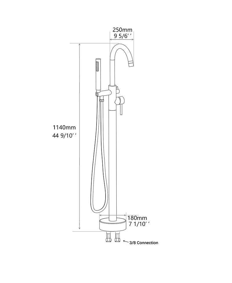 Busdays Freestanding Bathtub Faucet with Hand Shower