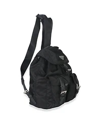 Pre-Owned Prada Black Re-Nylon Small Drawstring Backpack