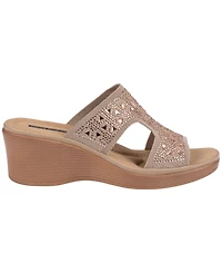 Gc Shoes Women's Jaeya Embellished Knit Wedge Sandals