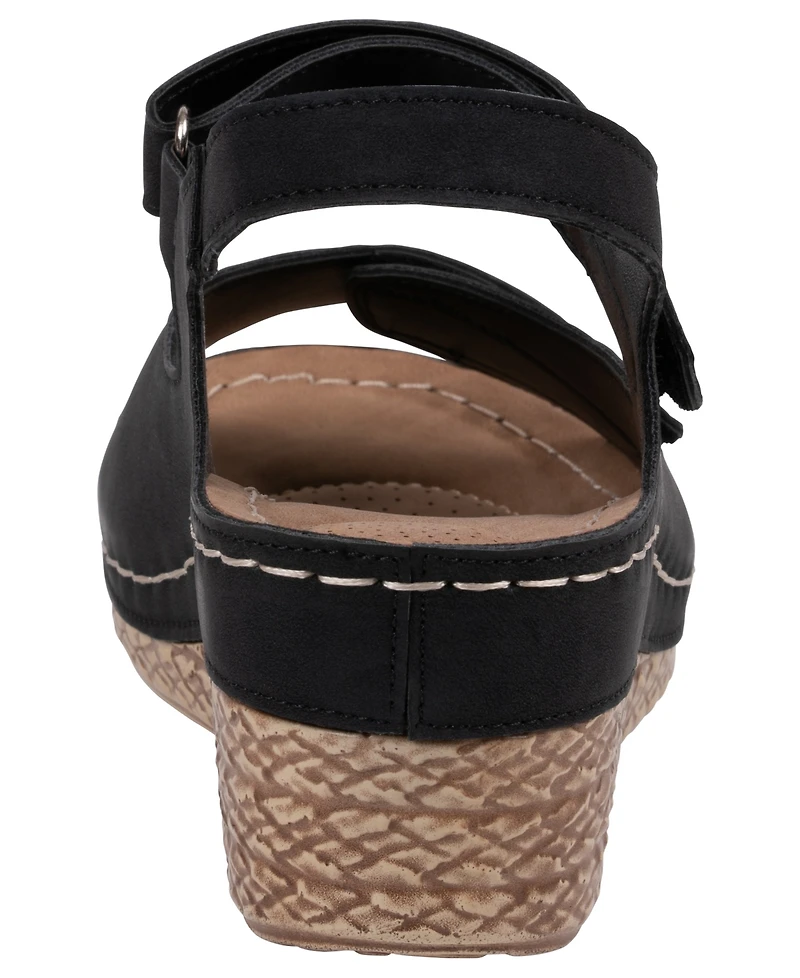 Gc Shoes Women's Keltie Double Strap Wedge Sandals