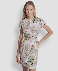 Dkny Women's Short-Sleeve Crewneck A-Line Dress