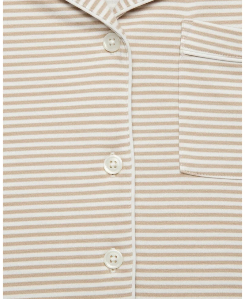 Motette Women's Oatmeal Stripe Bamboo Sleepshirt