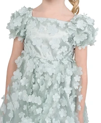 Rare Editions Girls' 2T-6X Square Neck Short-Sleeve Dress