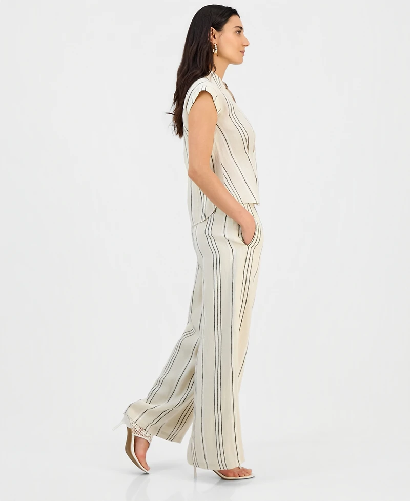 I.n.c. International Concepts Petite Printed Short-Sleeve Collared Button-Up Blouse, Macy's Exclusive