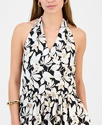 I.n.c. International Concepts Petite Printed Surplice Halter Maxi Dress, Macy's Exclusive