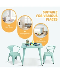 Gouun 27 in Kids Square Steel Activity Table for Playroom and School