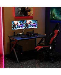 Gouun K-Shaped Gaming Desk with Cup Holder and Headphone Hook