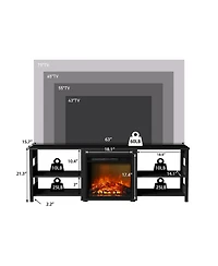 Homlux Fireplace Tv Stand for up to 75" Tv with Storage Shelves