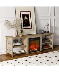 Homlux Fireplace Tv Stand for up to 75" Tv with Storage Shelves