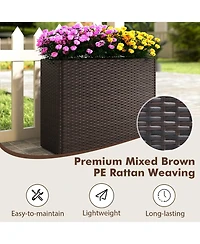 Sugift 24 in Tall Raised Garden Bed with Wicker Design and Liner