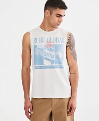 Sun + Stone Men's Cotton Surf Global Graphic Tank Top, Macy's Exclusive