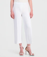 Anne Klein Women's Stretch Crepe Wide-Leg Cropped Pull-On Pants