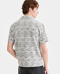 Sun + Stone Men's Knit Medallion-Print Camp Shirt, Macy's Exclusive