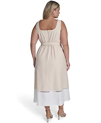 Eliza J Plus Square Neck Midi Dress