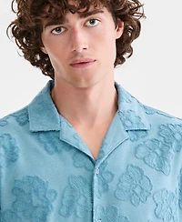 Sun + Stone Men's Textured-Florals Knit Camp Shirt, Macy's Exclusive