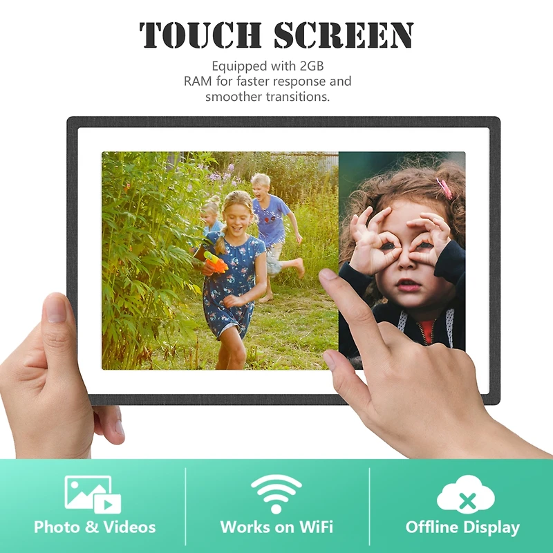 Pexar by Lexar 10.1" WiFi Digital Photo Frame | Hd Anti-Glare Touch Display | 32GB Storage | Share Photos/Videos via App | Perfect for Gifting