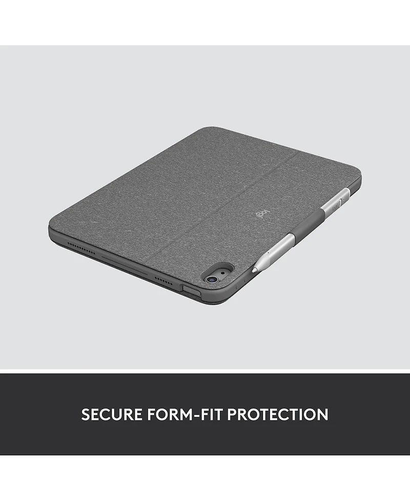 Logitech Combo Touch Backlit Keyboard Case with Trackpad for Apple iPad 10.9" 10th Gen and A16, Oxford Gray